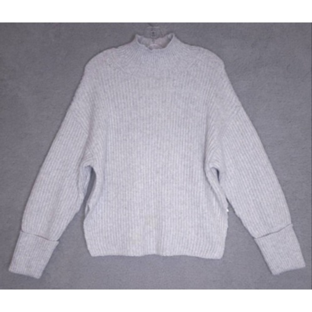 Topshop Sweater Womens 4 Gray Comfort Casual Soft‎ Mock Neck Tight Knit New